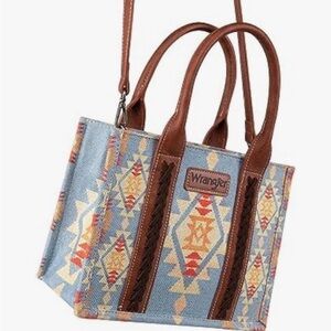 Wrangler NWOT Small Canvas Brown Crossbody Tote Bag
